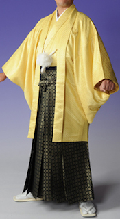 成人式の袴で金色１