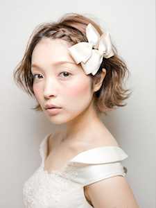 ボブの方向けの花嫁に人気のへアセット1