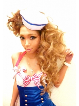 ハロウィンのロングの髪型でマリンの仮装のヘアアレンジ