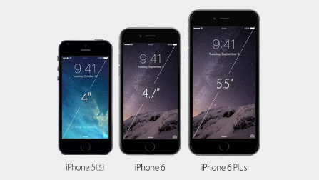 iPhone5S、iPhone6、iPhone6 Plus比較