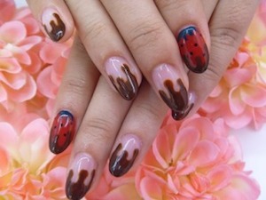 いちご×チョコ×バレンタインネイル
