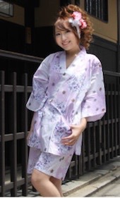 紫色の甚平