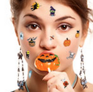 ハロウィンのフェイスペイント！シールや簡単なメイクを紹介！