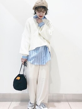 2019春夏のペールブルーのトレンドコーデ