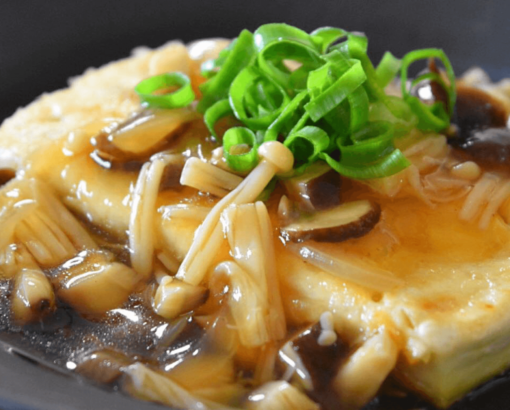 アルカリ性ダイエットに効果的なレシピ：豆腐ステーキ(キノコ餡かけ)