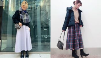 サーキュラースカートの冬の大人コーデ！人気サーキュラースカート…