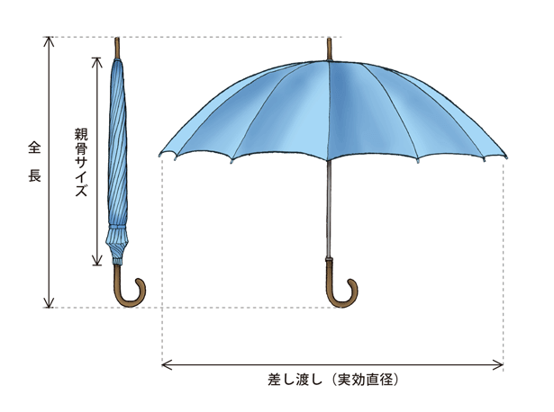 傘のサイズの見方