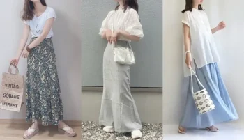 ロングスカートの夏コーデ！大人女子の着回し術と人気のロングスカ…