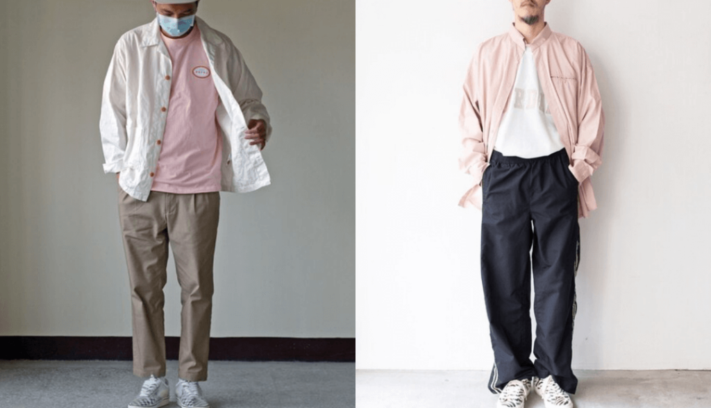40代〜50代ファッションの色の使い方：ピンク系の淡いカラー