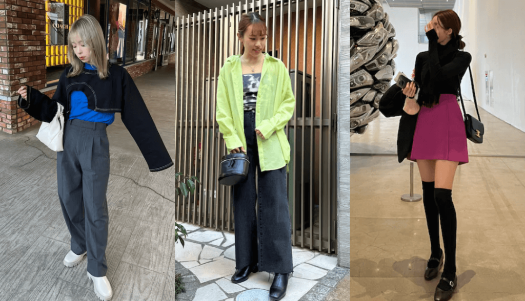 韓国ファッションの着こなし方法：明るくポップなカラー使い